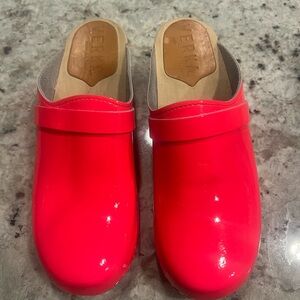 Verka Hot Pink Wooden Clogs from Sweden size 40
